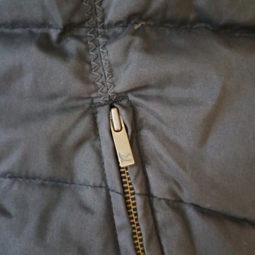 Women's Eddie Bauer Black Down Puffer Vest with Faux Fur Collar - Picture 3 of 7
